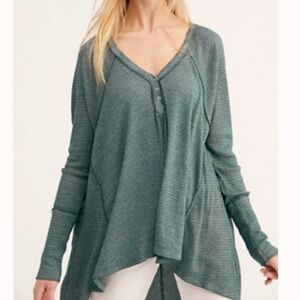 Free people we the free citrine thermal top (dark green) size small